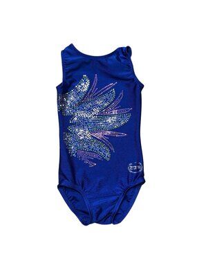 Ozone Leotard Child Extra Small CXS Blue Silver Pink Sequin